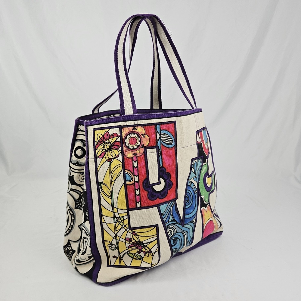 Brighton Love Groove II Tote Canvas Bag Shopper Groovy Flower Power Hippie